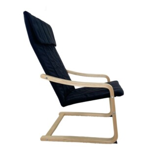 Πολυθρόνα ArteLibre NORDVIK Μαύρο/Φυσικό Ύφασμα/Ξύλο 60x71x105cm - Image 2