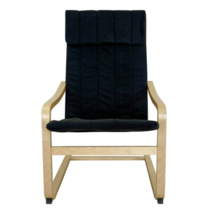 Πολυθρόνα ArteLibre NORDVIK Μαύρο/Φυσικό Ύφασμα/Ξύλο 60x71x105cm - Image 4