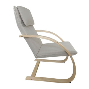 Πολυθρόνα ArteLibre VESNA Μπεζ/Φυσικό Ύφασμα/Ξύλο 67x78x92cm - Image 2