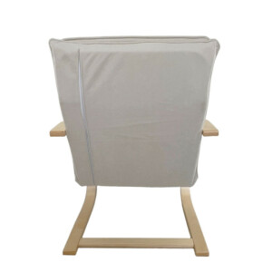 Πολυθρόνα ArteLibre VESNA Μπεζ/Φυσικό Ύφασμα/Ξύλο 67x78x92cm - Image 3