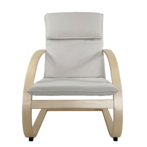 Πολυθρόνα ArteLibre VESNA Μπεζ/Φυσικό Ύφασμα/Ξύλο 67x78x92cm - Image 4