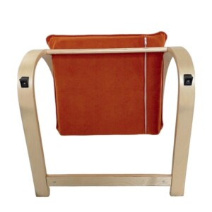 Πολυθρόνα ArteLibre VESNA Πορτοκαλί/Φυσικό Ύφασμα/Ξύλο 67x78x92cm - Image 5