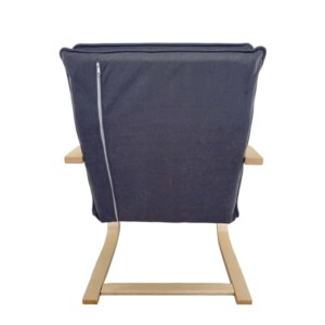 Πολυθρόνα ArteLibre VESNA Γκρι/Φυσικό Ύφασμα/Ξύλο 67x78x92cm - Image 3