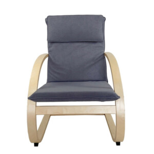 Πολυθρόνα ArteLibre VESNA Γκρι/Φυσικό Ύφασμα/Ξύλο 67x78x92cm - Image 4