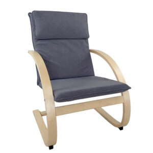 Πολυθρόνα ArteLibre VESNA Γκρι/Φυσικό Ύφασμα/Ξύλο 67x78x92cm