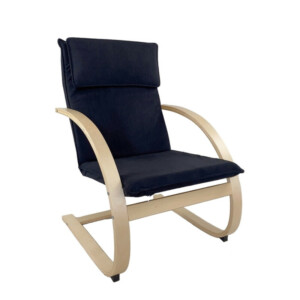 Πολυθρόνα ArteLibre VESNA Μαύρο/Φυσικό Ύφασμα/Ξύλο 67x78x92cm