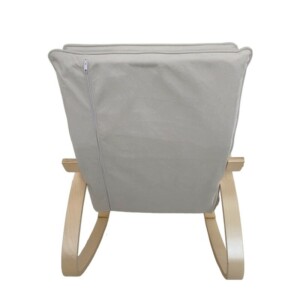 Πολυθρόνα Κουνιστή ArteLibre LUNDRA Μπεζ/Φυσικό Ύφασμα/Ξύλο 67x127x91cm - Image 5