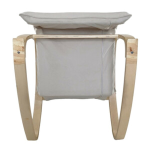 Πολυθρόνα Κουνιστή ArteLibre LUNDRA Μπεζ/Φυσικό Ύφασμα/Ξύλο 67x127x91cm - Image 7