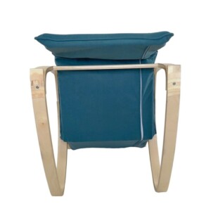 Πολυθρόνα Κουνιστή ArteLibre LUNDRA Μπλε/Φυσικό Ύφασμα/Ξύλο 67x127x91cm - Image 7