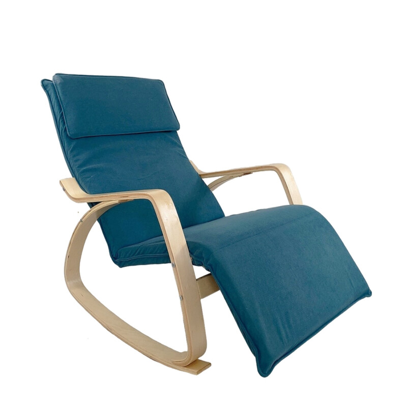 Πολυθρόνα Κουνιστή ArteLibre LUNDRA Μπλε/Φυσικό Ύφασμα/Ξύλο 67x127x91cm Πολυθρόνα Κουνιστή ArteLibre LUNDRA Μπλε/Φυσικό Ύφασμα/Ξύλο 67x127x91cm