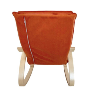 Πολυθρόνα Κουνιστή ArteLibre LUNDRA Πορτοκαλί/Φυσικό Ύφασμα/Ξύλο 67x127x91cm - Image 5