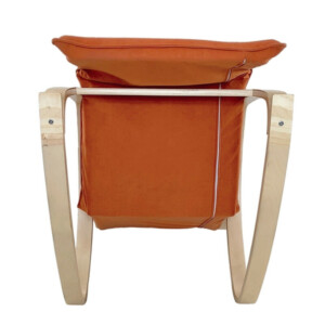 Πολυθρόνα Κουνιστή ArteLibre LUNDRA Πορτοκαλί/Φυσικό Ύφασμα/Ξύλο 67x127x91cm - Image 7