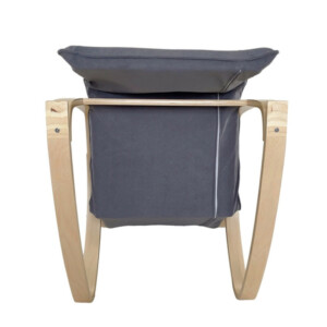 Πολυθρόνα Κουνιστή ArteLibre LUNDRA Γκρι/Φυσικό Ύφασμα/Ξύλο 67x127x91cm - Image 5