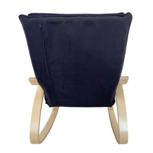 Πολυθρόνα Κουνιστή ArteLibre LUNDRA Μαύρο/Φυσικό Ύφασμα/Ξύλο 67x127x91cm - Image 4