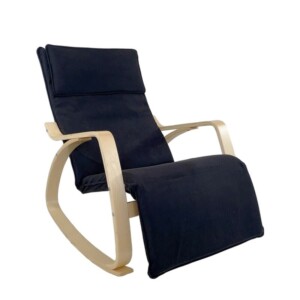 Πολυθρόνα Κουνιστή ArteLibre LUNDRA Μαύρο/Φυσικό Ύφασμα/Ξύλο 67x127x91cm