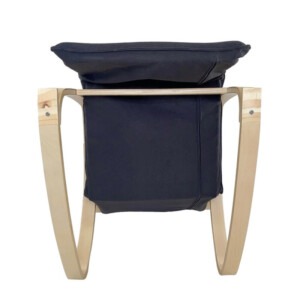 Πολυθρόνα Κουνιστή ArteLibre LUNDRA Μαύρο/Φυσικό Ύφασμα/Ξύλο 67x127x91cm - Image 6