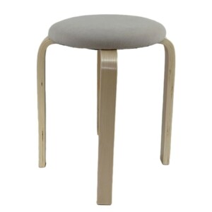 Σκαμπό ArteLibre MILOA Mπεζ/Φυσικό Ύφασμα/Ξύλο 42x42x45cm