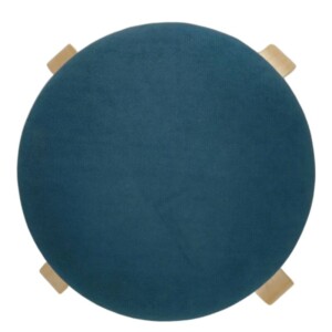 Σκαμπό ArteLibre MILOA Μπλε/Φυσικό Ύφασμα/Ξύλο 42x42x45cm - Image 4