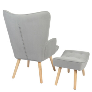 Πολυθρόνα ArteLibre AMARANTHUS Με Υποπόδιο Γκρι 98x70x77cm - Image 2