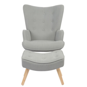 Πολυθρόνα ArteLibre AMARANTHUS Με Υποπόδιο Γκρι 98x70x77cm - Image 3