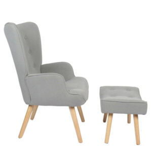 Πολυθρόνα ArteLibre AMARANTHUS Με Υποπόδιο Γκρι 98x70x77cm - Image 4