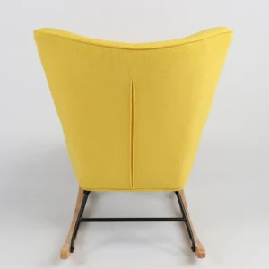 Πολυθρόνα Κουνιστή ArteLibre CANDY CANE Κίτρινο Ύφασμα/Μέταλλο/Ξύλο 91x67x86cm - Image 5