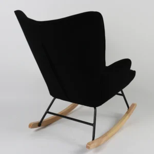 Πολυθρόνα Κουνιστή ArteLibre CANDY CANE Μαύρο Ύφασμα/Μέταλλο/Ξύλο 91x67x86cm - Image 4