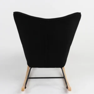 Πολυθρόνα Κουνιστή ArteLibre CANDY CANE Μαύρο Ύφασμα/Μέταλλο/Ξύλο 91x67x86cm - Image 5