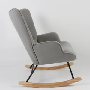 Πολυθρόνα Κουνιστή ArteLibre CANDY CANE Γκρι Ύφασμα/Μέταλλο/Ξύλο 91x67x86cm - Image 2