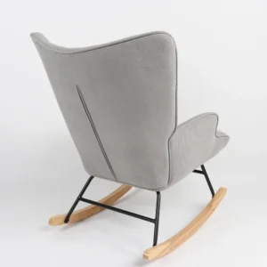 Πολυθρόνα Κουνιστή ArteLibre CANDY CANE Γκρι Ύφασμα/Μέταλλο/Ξύλο 91x67x86cm - Image 3