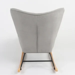 Πολυθρόνα Κουνιστή ArteLibre CANDY CANE Γκρι Ύφασμα/Μέταλλο/Ξύλο 91x67x86cm - Image 4