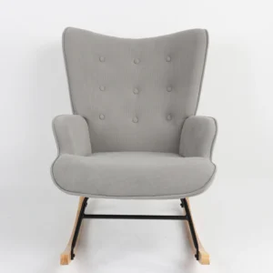 Πολυθρόνα Κουνιστή ArteLibre CANDY CANE Γκρι Ύφασμα/Μέταλλο/Ξύλο 91x67x86cm - Image 5