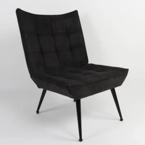 Πολυθρόνα ArteLibre LAURINA Μαύρο Ύφασμα/Μέταλλο 96x69x82cm - Image 2