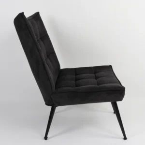 Πολυθρόνα ArteLibre LAURINA Μαύρο Ύφασμα/Μέταλλο 96x69x82cm - Image 3