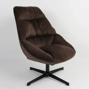 Πολυθρόνα ArteLibre CHANTIERI Καφέ Ύφασμα/Μέταλλο 94x71x83cm - Image 2