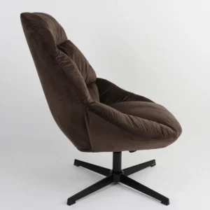 Πολυθρόνα ArteLibre CHANTIERI Καφέ Ύφασμα/Μέταλλο 94x71x83cm - Image 3