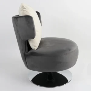 Πολυθρόνα ArteLibre PASSIFLORA Γκρι Σκούρο Ύφασμα/Μέταλλο 76x67x76cm - Image 2