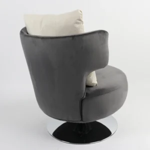 Πολυθρόνα ArteLibre PASSIFLORA Γκρι Σκούρο Ύφασμα/Μέταλλο 76x67x76cm - Image 3