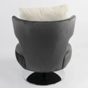 Πολυθρόνα ArteLibre PASSIFLORA Γκρι Σκούρο Ύφασμα/Μέταλλο 76x67x76cm - Image 4