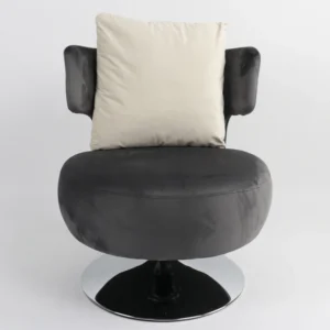 Πολυθρόνα ArteLibre PASSIFLORA Γκρι Σκούρο Ύφασμα/Μέταλλο 76x67x76cm - Image 5