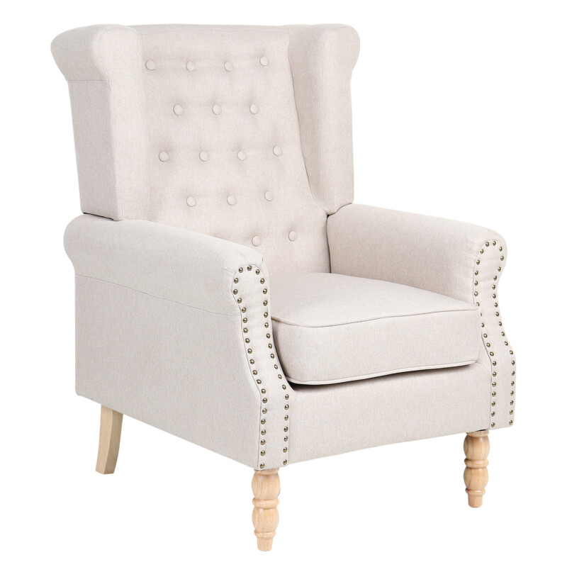 Πολυθρόνα ArteLibre OTTAVIA Μπεζ Ύφασμα 77x80x106cm