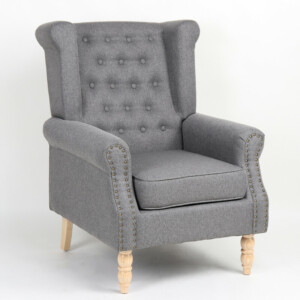 Πολυθρόνα ArteLibre OTTAVIA Σκούρο Γκρι Ύφασμα 77x80x106cm - Image 2