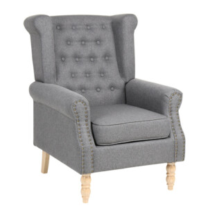 Πολυθρόνα ArteLibre OTTAVIA Σκούρο Γκρι Ύφασμα 77x80x106cm