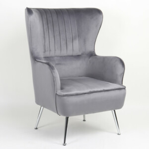 Πολυθρόνα ArteLibre VITTORIA Γκρι Βελούδο 76x79x101cm - Image 2