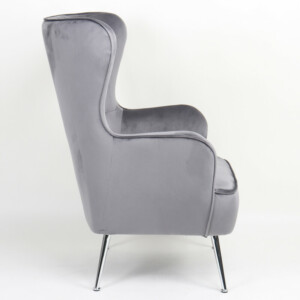 Πολυθρόνα ArteLibre VITTORIA Γκρι Βελούδο 76x79x101cm - Image 3