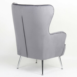 Πολυθρόνα ArteLibre VITTORIA Γκρι Βελούδο 76x79x101cm - Image 4
