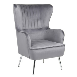Πολυθρόνα ArteLibre VITTORIA Γκρι Βελούδο 76x79x101cm