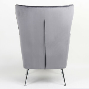 Πολυθρόνα ArteLibre VITTORIA Γκρι Βελούδο 76x79x101cm - Image 5