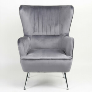 Πολυθρόνα ArteLibre VITTORIA Γκρι Βελούδο 76x79x101cm - Image 6
