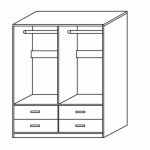 Ντουλάπα ArteLibre AMAZON LILY Φυσικό Χρώμα 160x50x180cm - Image 2